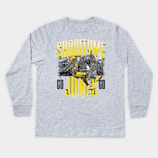 Aaron Jones Green Bay Crowd Leap Kids Long Sleeve T-Shirt